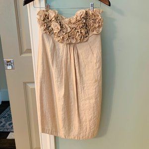 Champagne/Gold Strapless Cocktail Dress from Saks, size S. $25